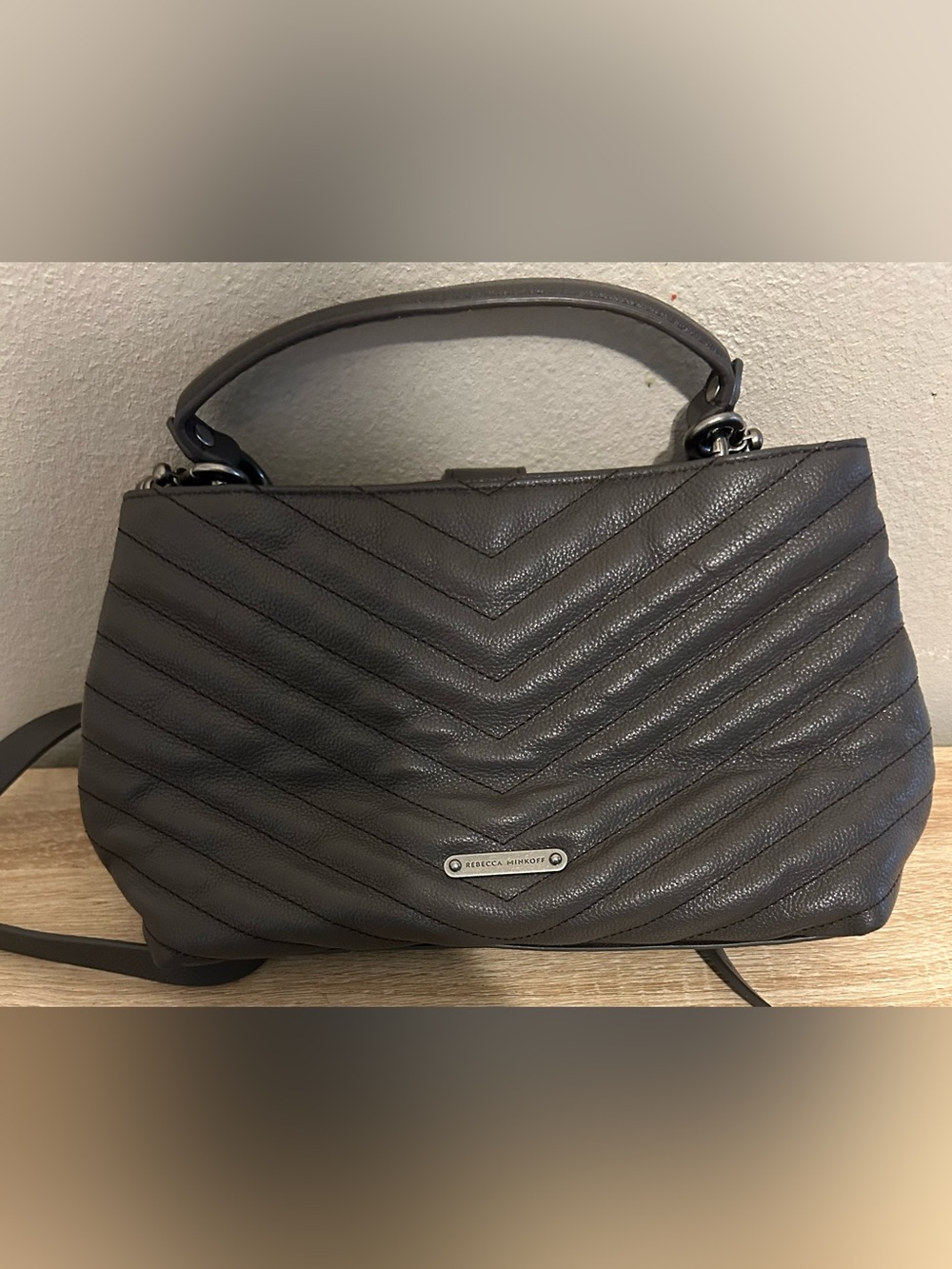 Rebecca Minkoff Edie top handle satchel Crossbody Bag - Dark Gray - Picture 2 of 3